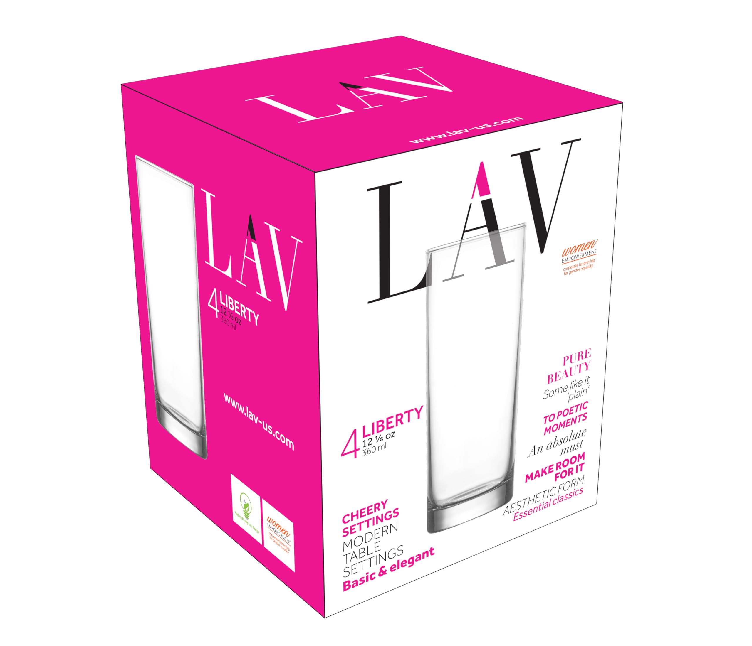 6 x przezroczyste szklanki Liberty Highball o pojemności 360 ml – wysokie szklanki do ginu wody sok koktajl szklanki do picia zestaw kubków – od LAV