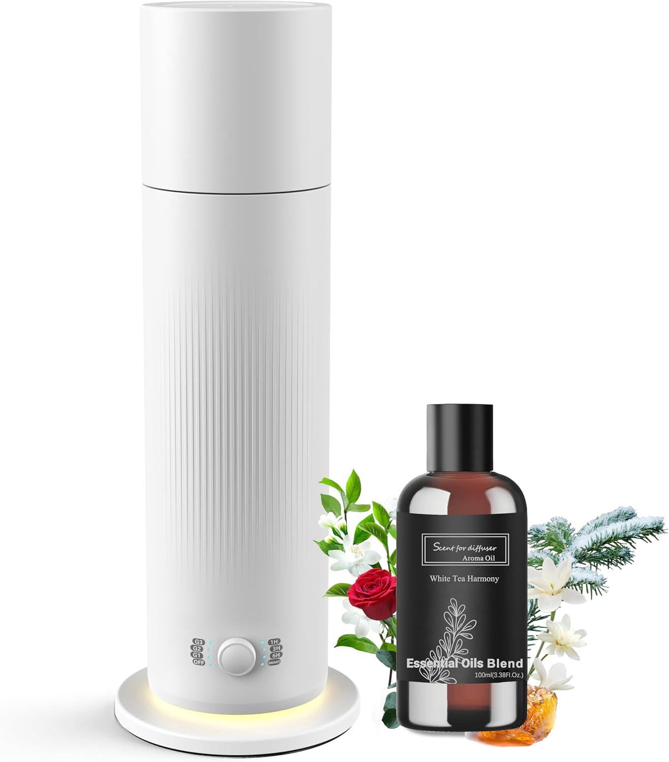 Waterless Essential Oil Diffuser, Scent Air Machine for Home with Hotel Scent Oil, Covers Up to 1000 Sq.Ft, Adjustable Mist & Timer, Hotel and Commercial Use