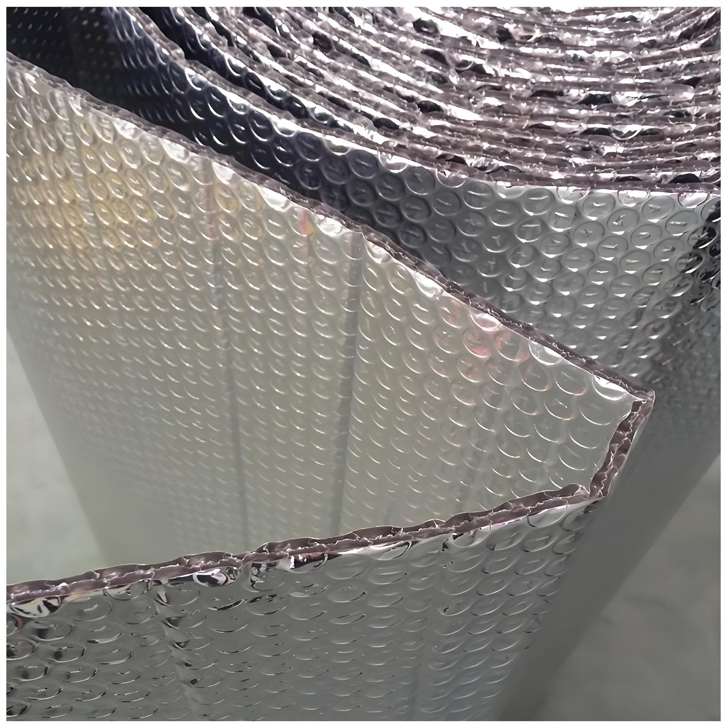 Rotolo isolante riflettente, 4 mm, barriera radiante per soffitte resistenti alle intemperie, finestre, garage, camper, condotti e altro ancora, doppia pellicola a bolle d'aria
