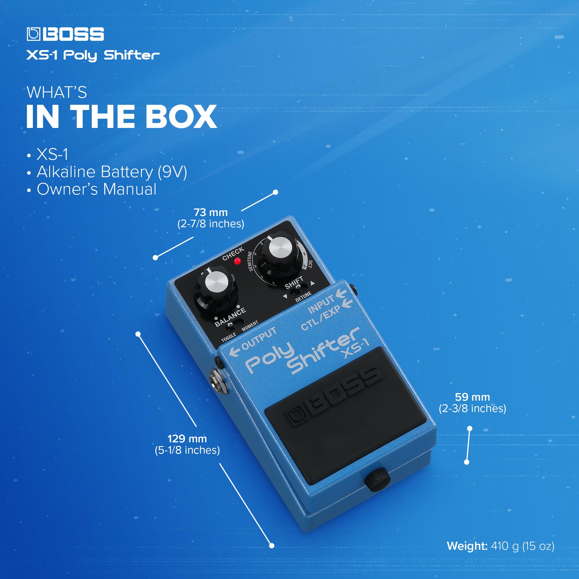 BOSS XS-1 Poly Shifter | Compact Pitch Shifting Pedal | Class