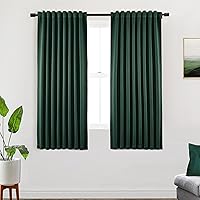 Vista 49 de SHINELAND Cortinas opacas de 102 pulgadas para sala de estar, cortinas opacas con pestaña trasera de 102 pulgadas de largo para dormitorio