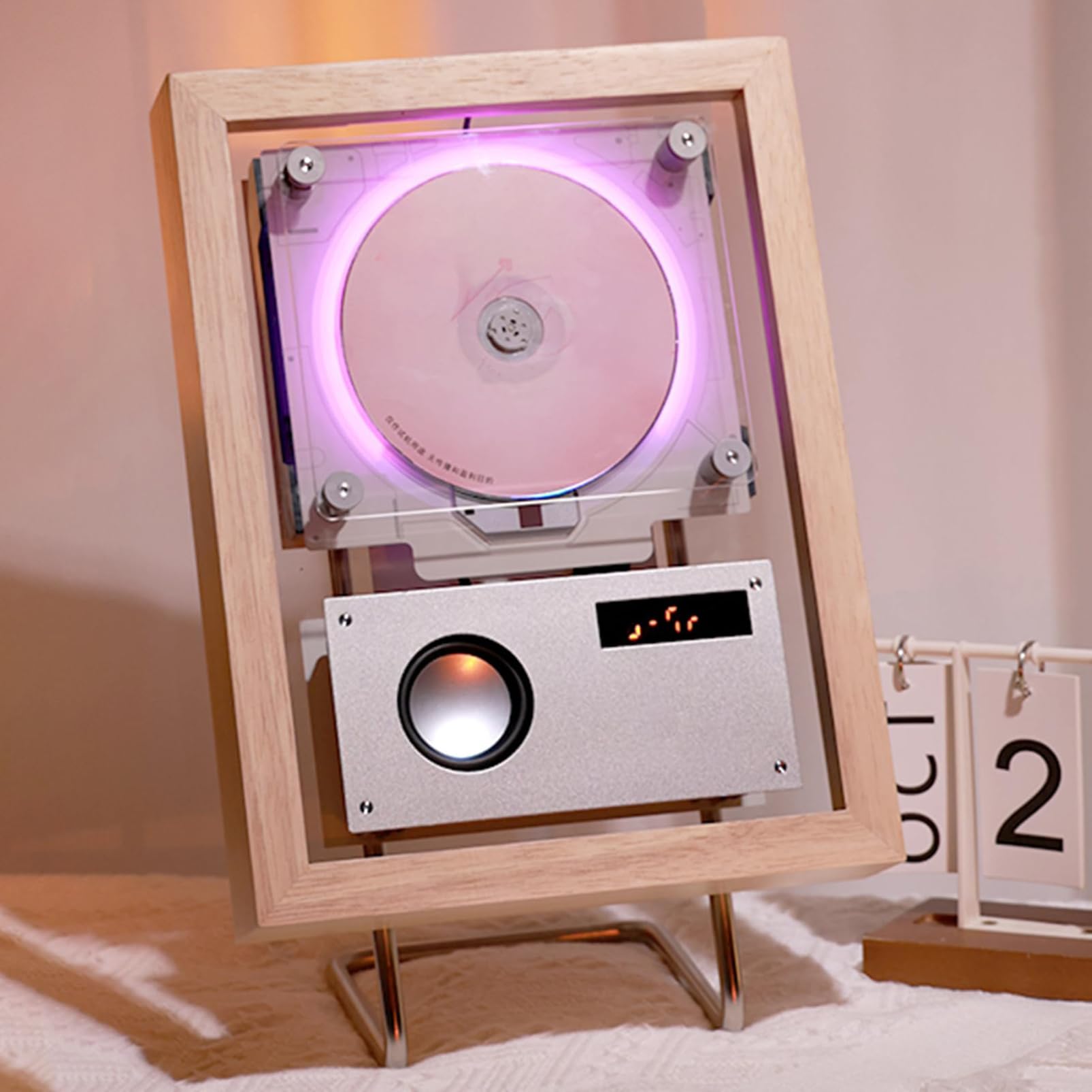 Lettore CD da parete con Bluetooth e USB, cornice musicale decorativa per la casa e l'ufficio