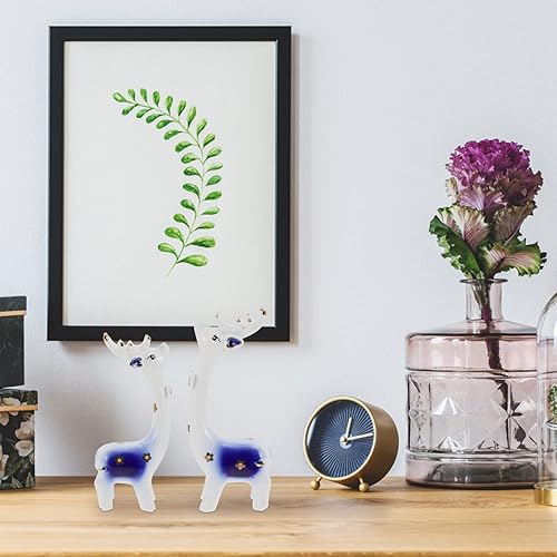 Miniatura 5 de Decoración de mesa de reno, adorno de ciervo, 2 piezas, figuras de ciervo de cerámica, decoración de animales