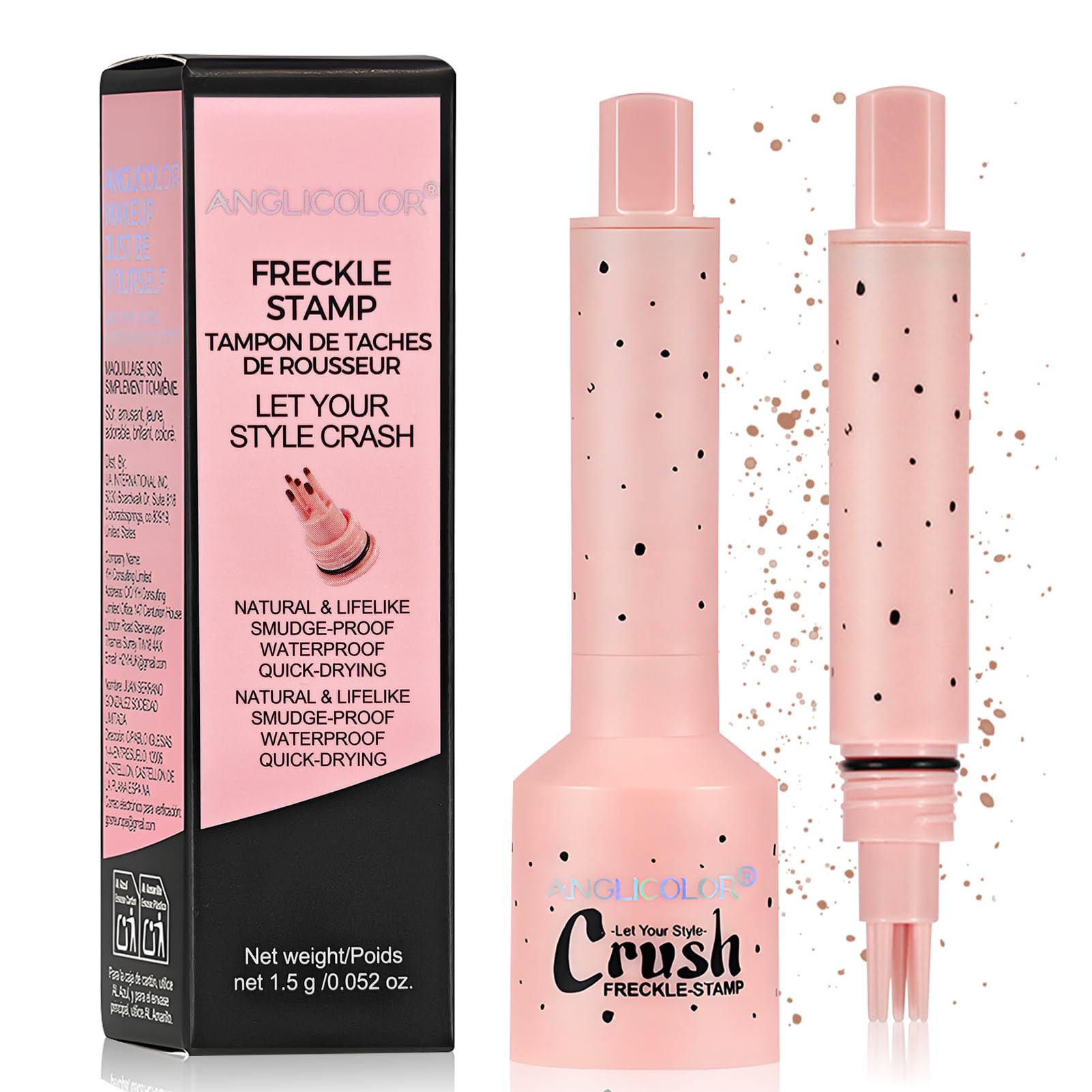 Timbro per Lentiggini Finte Waterproof,Timbro per Lentiggini a Cinque Punti,Freckle Maker, Simulazione Naturale per Trucco a Lunga Durata,Facile da Colorare,Impermeabile (Marrone chiaro)