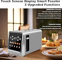 Vista 3 de Tostadora de pantalla táctil de 2 rebanadas, tostadora de bagel con pantalla LCD, tostadoras digitales inteligentes de acero inoxidable con tostada