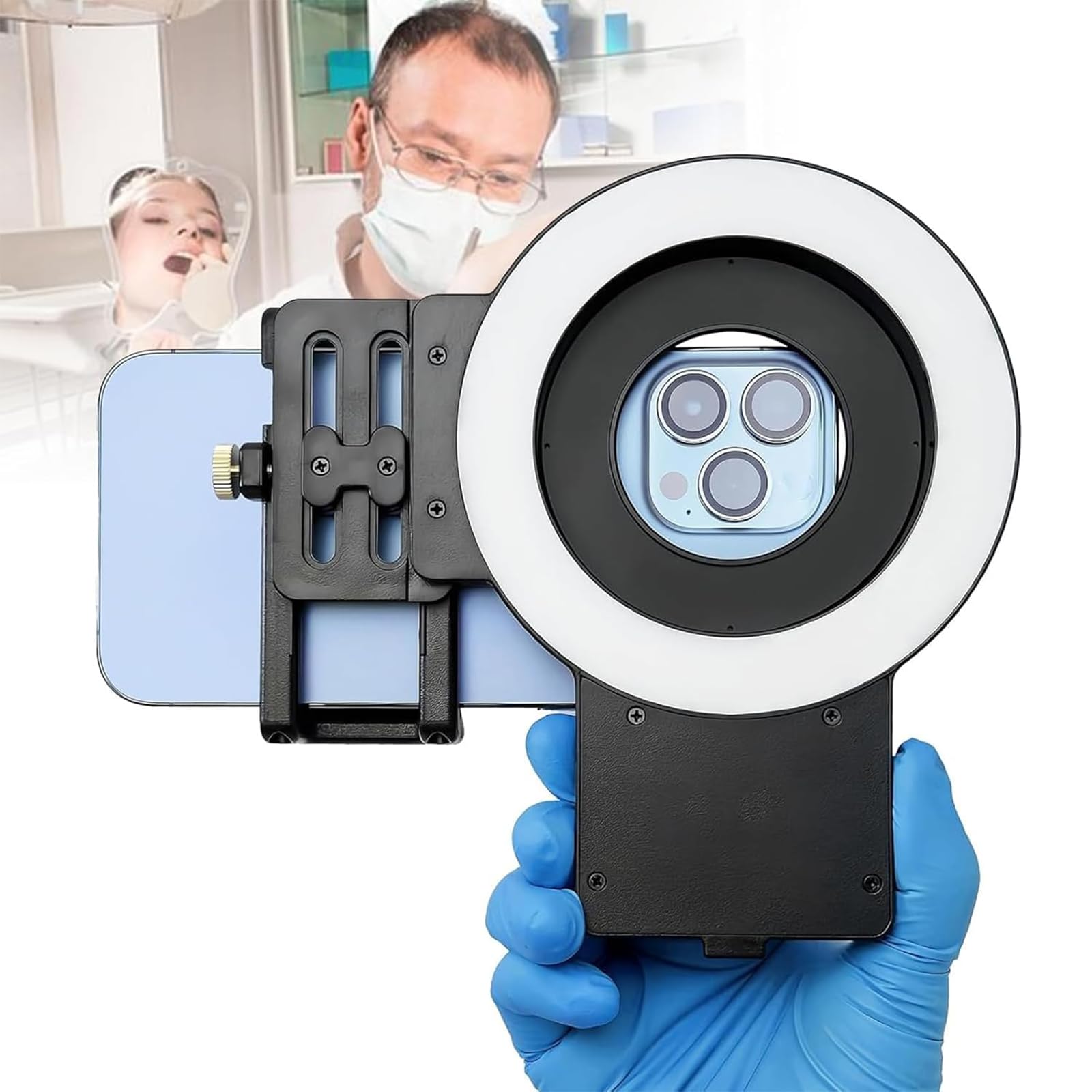 Ringlicht für zahnärztliche Fotografie mit 3 Modi und Farbtemperatur, 2500 K-6000 K, hocheffiziente Oralassistenzlampe für professionelle Fotoqualität