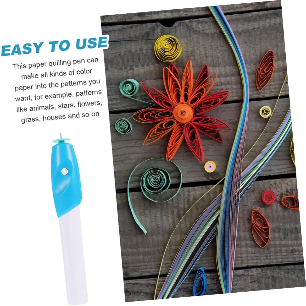 IWOWHERO 2pcs Portable Paper Quilling Pen DIY Craft Tool for Twirling Paper with Comfortable Grip for Art Projects and Handmade Gifts Electric Curling Device