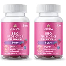Ancient Nutrition Probiotics for Kids, Kids Probiotics Gummies, Berry, Supports Gut Health, 5B CFUs/Serving, Reduces Occasional Bloating and Constipation, 30 Count Pack of 2