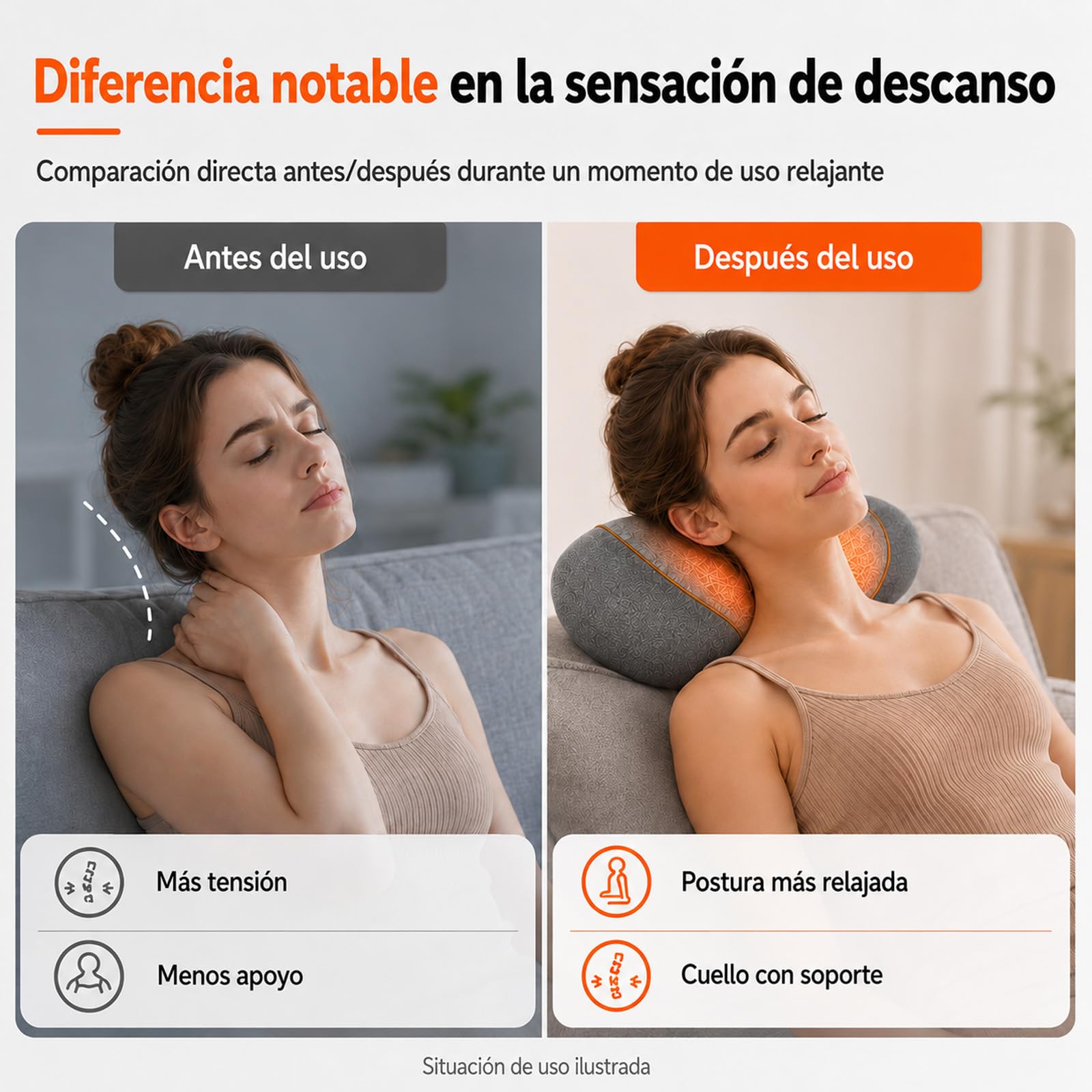 Cerviflex Almohada Cervical, Cerviflex Almohada Cervical Masaje 3 en 1, Masajeadora con Calor, Cervicales y Cuello con Vibración, Elevación Ajustable y 3 Modos (Gris)