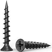 Vista 26 de Qualihome tornillos de punta afilada y rosca gruesa, tornillos cabeza trompeta núm. 2 para desarmador Phillips, 1 libra, negro, ideal