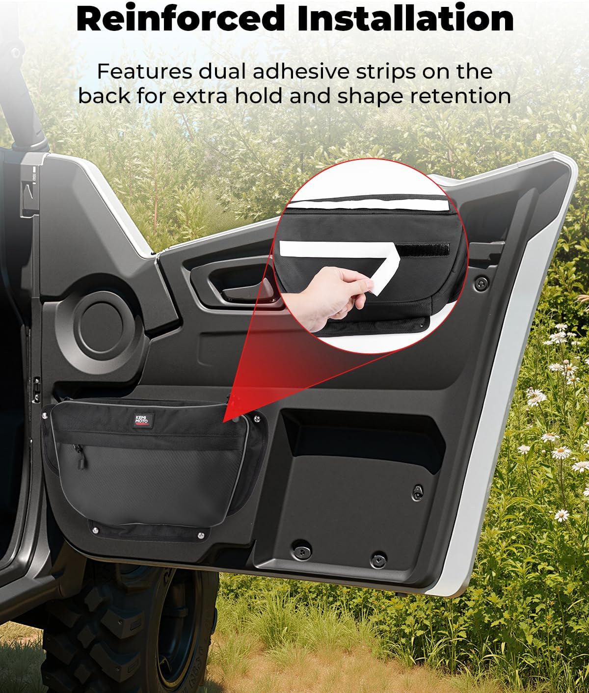 KEMIMOTO Door Storage Bags Compatible with Wolverine RMAX 2 1000, RMAX 4 1000, X2 1000, X2 850, X4 850, 3.5L 1680D Oxford Fabric Right and Left Bags, Secure Mounting, Water-Resistant Zipper