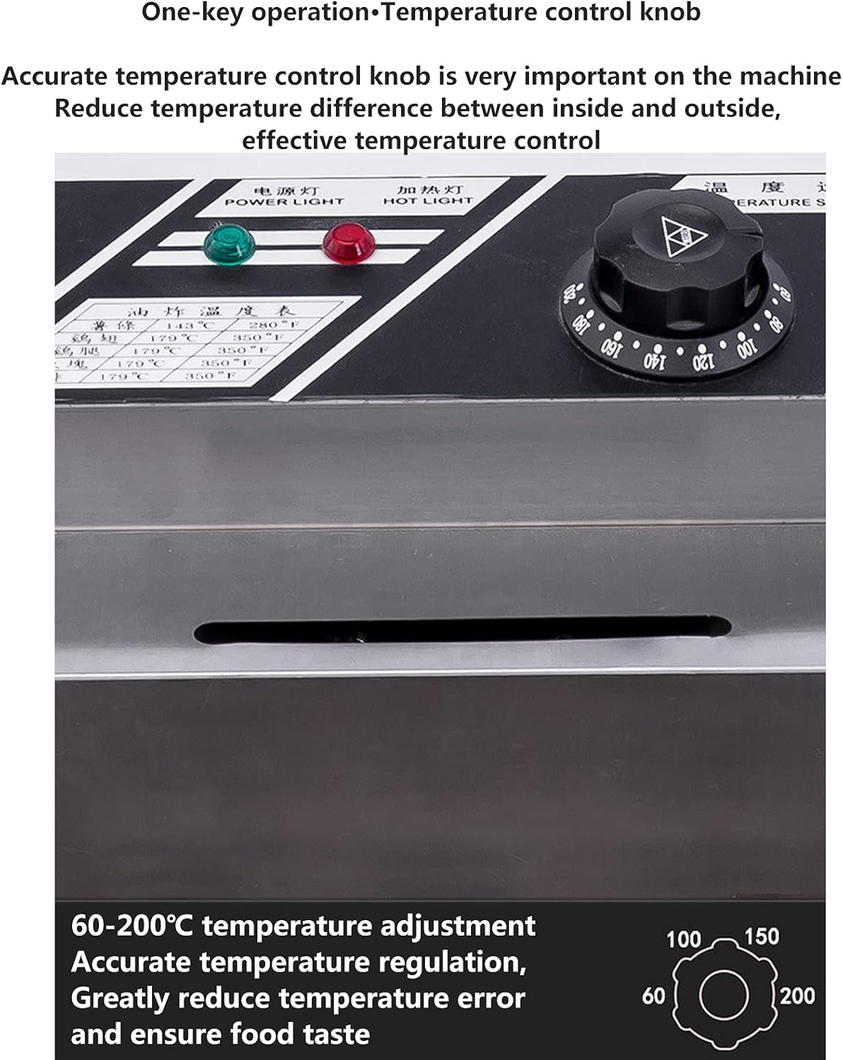 40L Commercial Deep Fryer 4500W Deep Fat Fryer Pot Adjust Temperature Max 200℃ Stainless Steel Deep Frying Pan with Lid and Basket for Restaurant, Beverage Shop, Western Food Shop