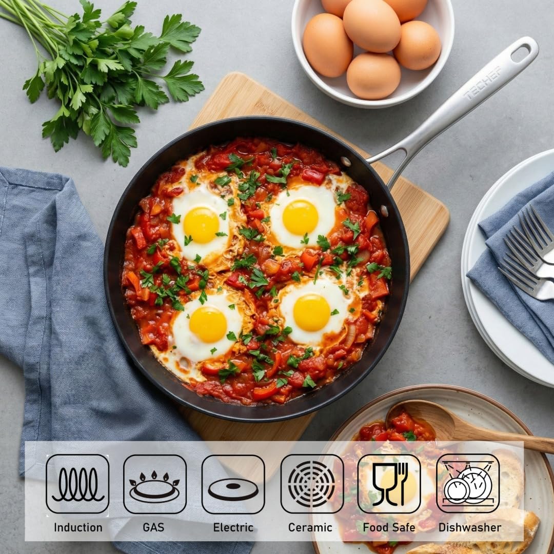 TECHEF Onyx-Kollektion, mit Teflon-Platin-Antihaftbeschichtung (PFOA-frei) 10-inch schwarz