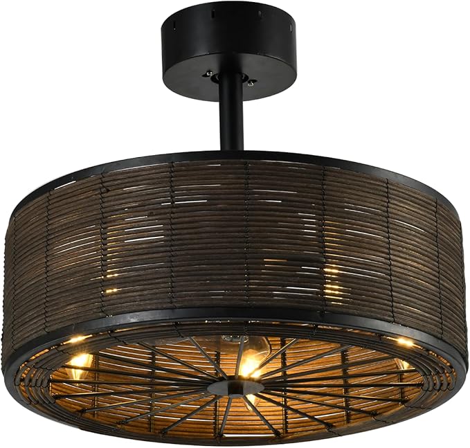 Ventilador de Techo 21" Con Luz, 6 Velocidades, Control Remo