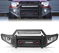 Vista 11 de Parachoques delantero resistente compatible con Toyota Tacoma 2016 2017 2018 2019 2020 2021 2022 2023. Parachoques delantero con espacio