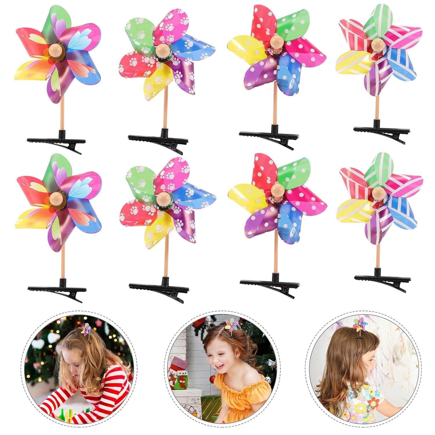 Beavorty Hair Clip, 96 Pcs Metal Hair Clips for Women, Windmill Hairpin Barrettes for Girls, Fancy Hair Accessories for Women, Pinwheel Hairpin Iron Clip