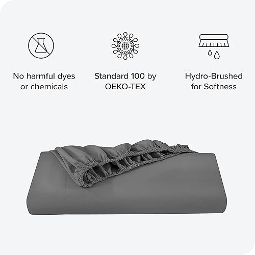 Miniatura 3 de Bare Home Sábana bajera ajustable de 100 % algodón orgánico, tejido de percal vigorizante, ligera y transpirable, sábana bajera de bolsillo profundo