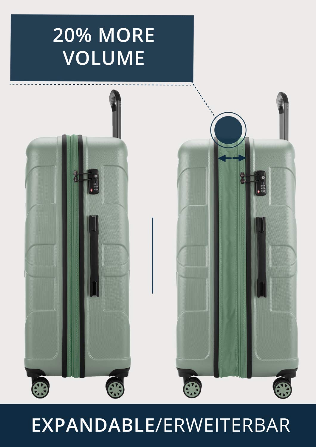 suitline - Großer Hartschalen-Koffer Koffer Trolley Rollkoffer XL Reisekoffer – Bild 3