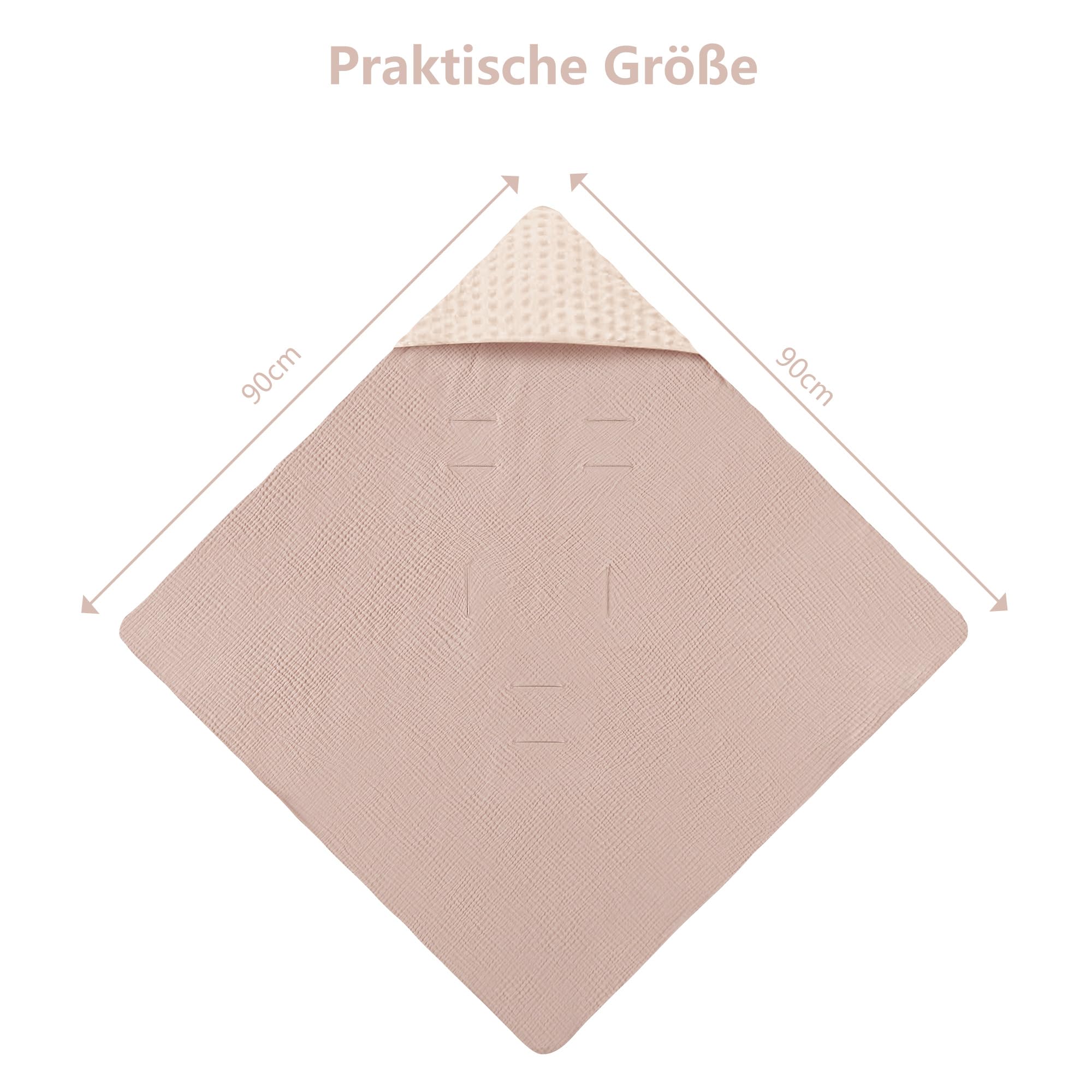 bearmoss Baby Coperta per Passeggino 90 x 90 cm Ovetto Universale Coperta Neonato per Seggiolino Auto, Passeggino, Navicella, con Imbottitura (Sabbioso)