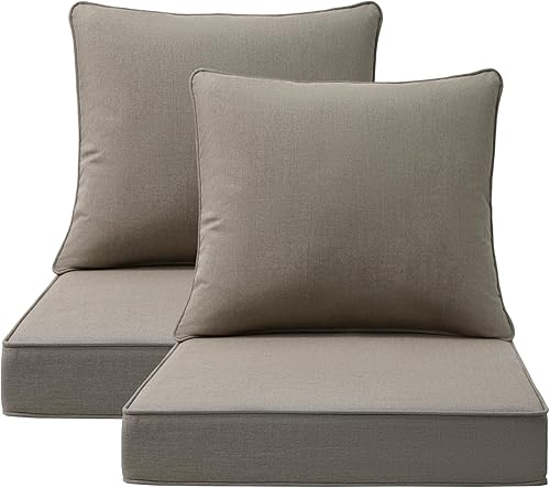 Sunbrella - Juego de 2 cojines para sillas de exterior, 24 x 24 pulgadas, repelentes al agua, resistentes a la decoloración, cojín de asiento