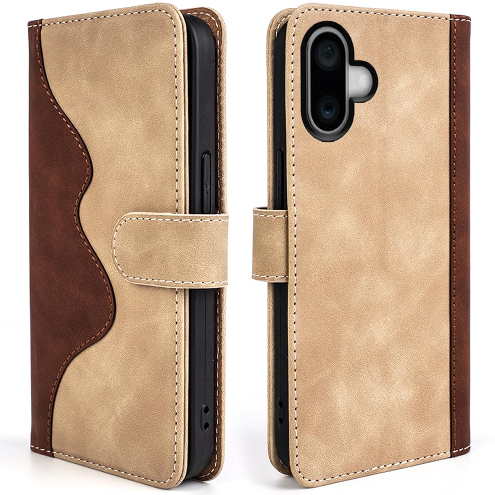 【CANVAS】対応 iPhone 16 ケース 手帳型 iPhone 16 ケース カード収納 iphone 16 財布型ケース 高級PUレザー 財布型 マグネット式 スタンド機能 アイホン16 用 ケース 手帳型 カード収納 落下防止収納 横置きスタンド機能 耐衝撃 カバー い型 い 肌感レザー 人気 上質型【ブラウン】