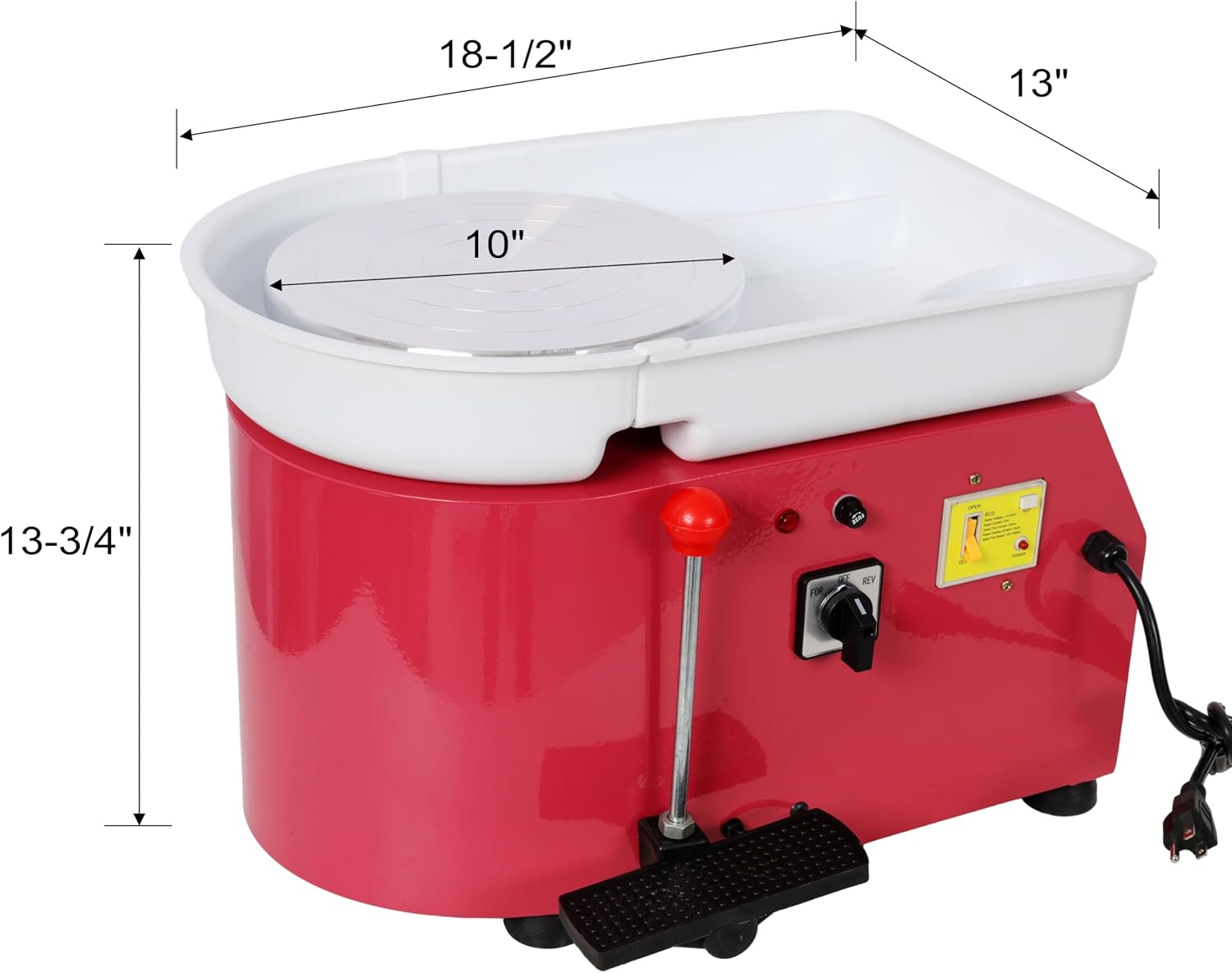 10 Inch Electric Pottery Wheel with Foot Pedal & Complete Tool Kit, 60-300RPM Adjustable Speed Ceramic Clay Machine with Detachable Basin, Pottery Art Craft Supplies for Adults Beginners, Pink