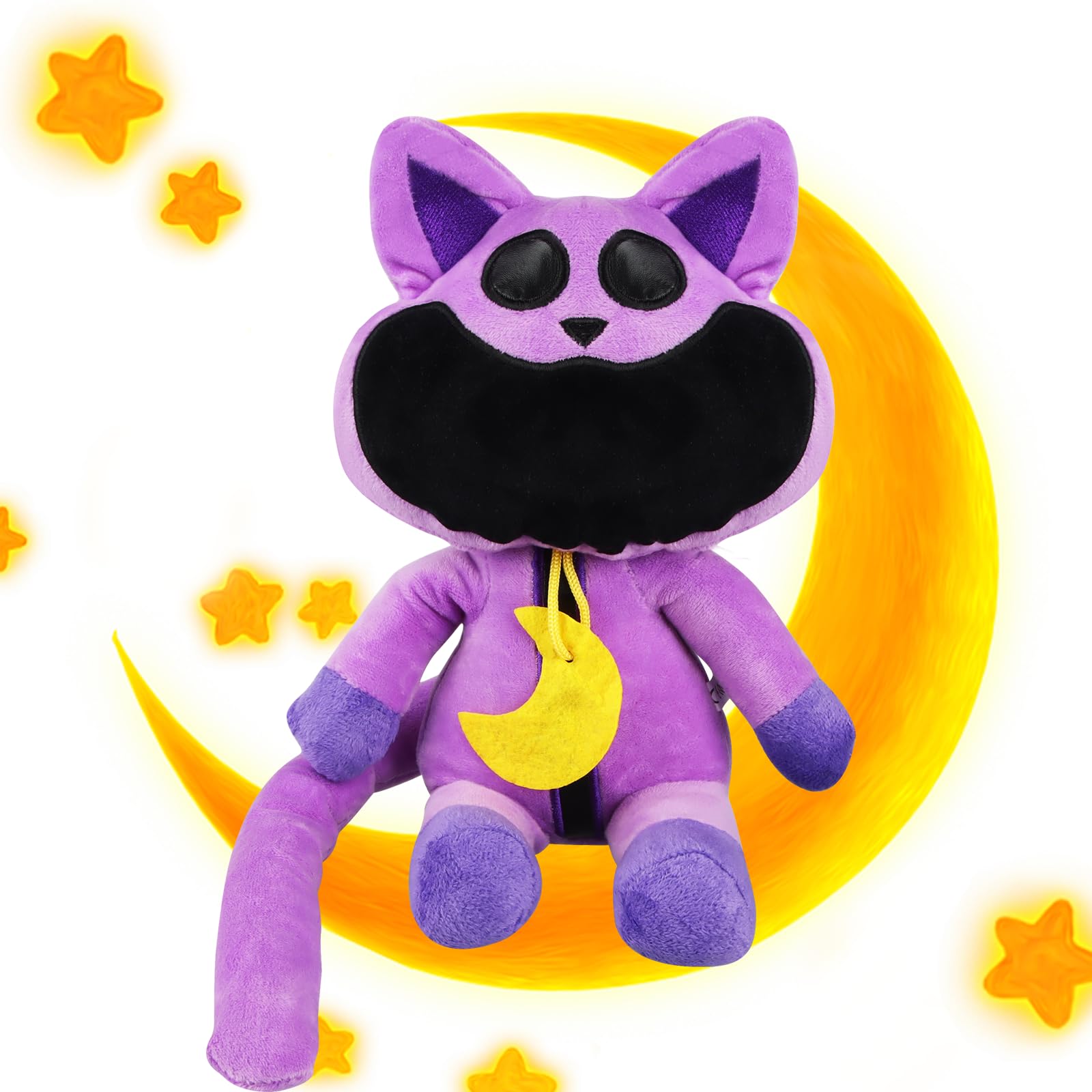 Powmag Smiling Critters Peluche, Morado Catnap Peluches, 25 cm Smiling Critters Plush Toy, Pelusa Ultrasuave, for Kids and Adults, Birthday and Christmas