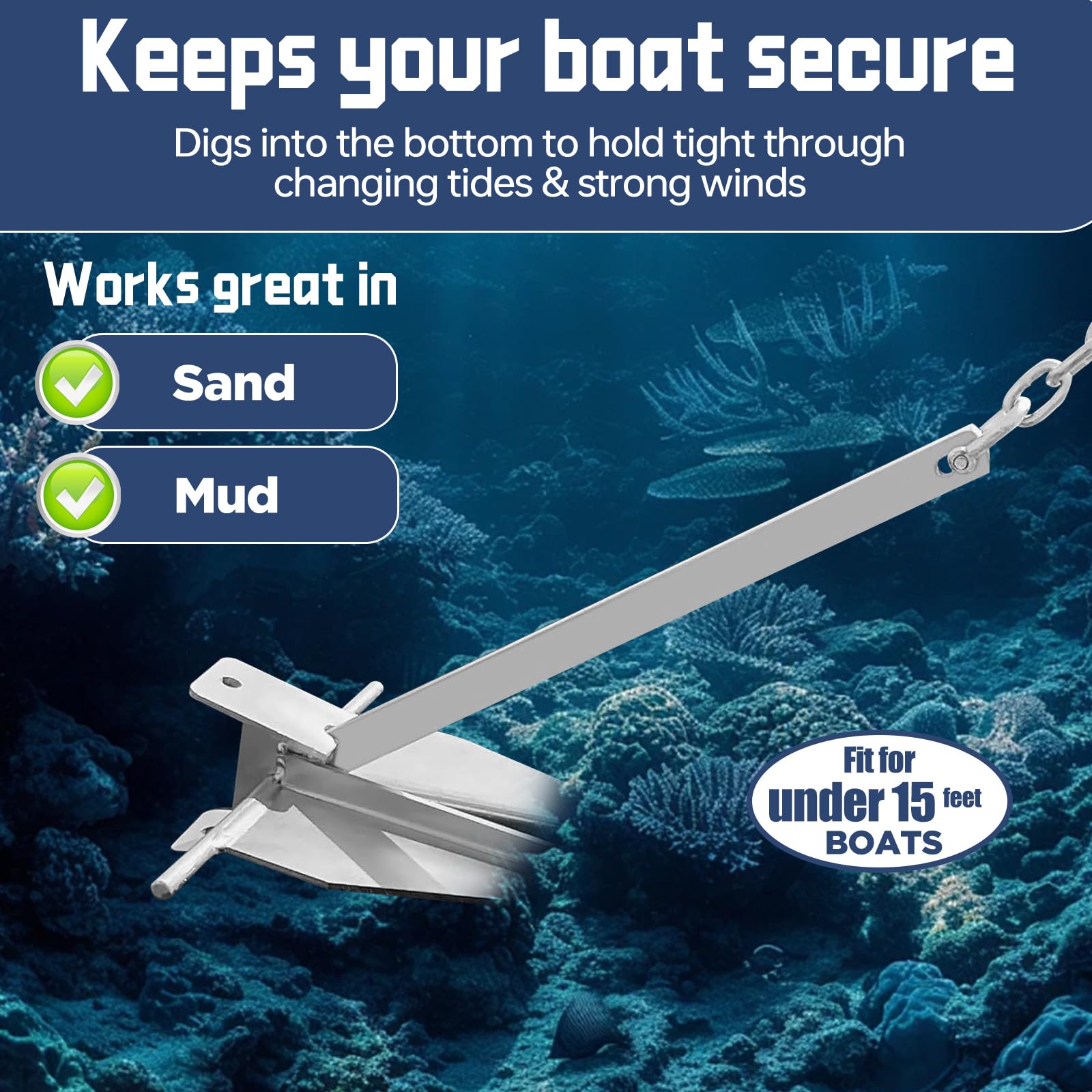 Amazon.com : MAHOOMMAKH Boat Anchor, 4.5 LBS Heavy Boat Anchor Kit