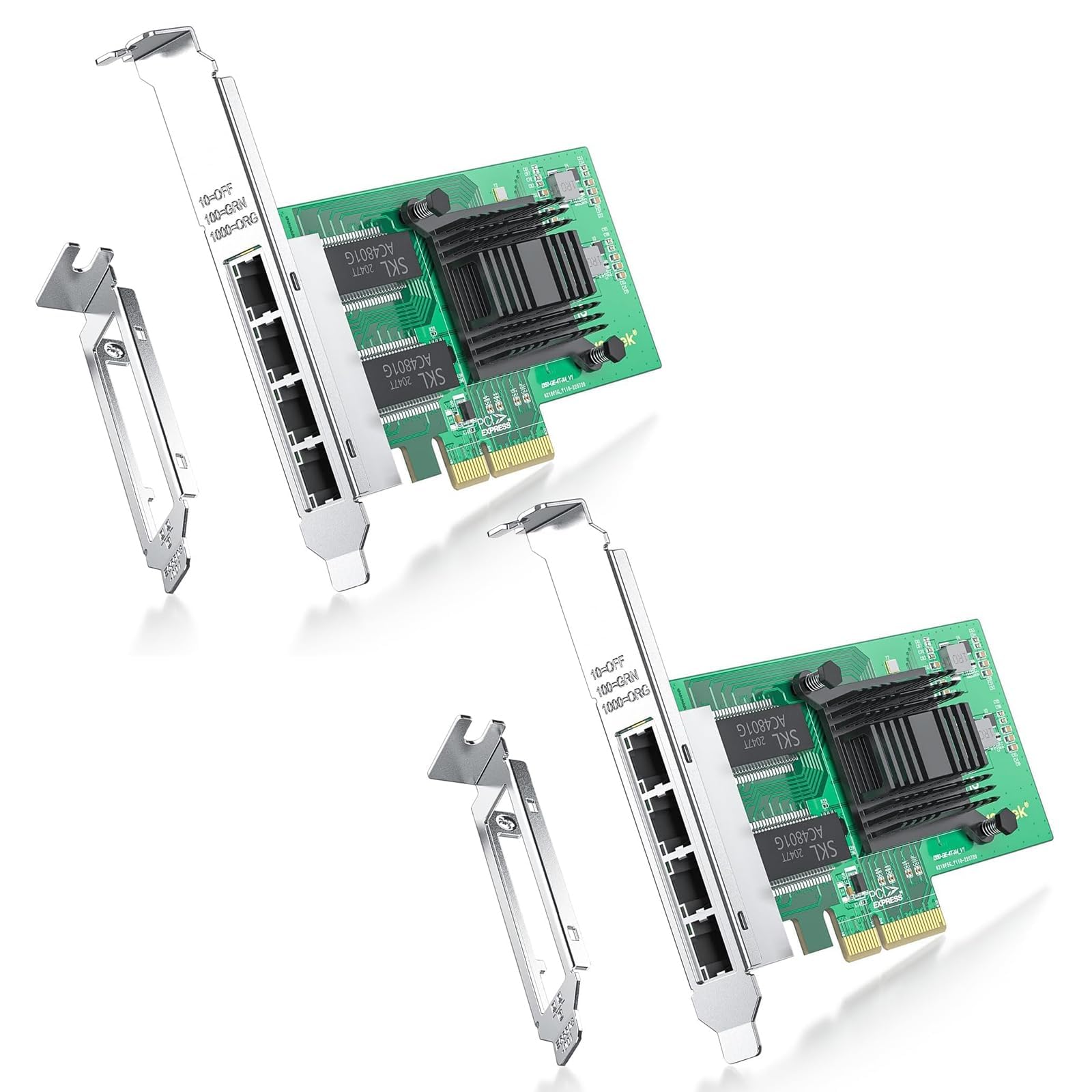 4 Port Gigabit NIC for Intel I350-T4 with Low Profile, Gigabit Ethernet Network Adapter Card with Intel I350-AM4 Controller, Support Windows/XP/Linux/VMware ESX, Quad RJ45 Ports, PCI-E 2.1 X4, 2 Pack