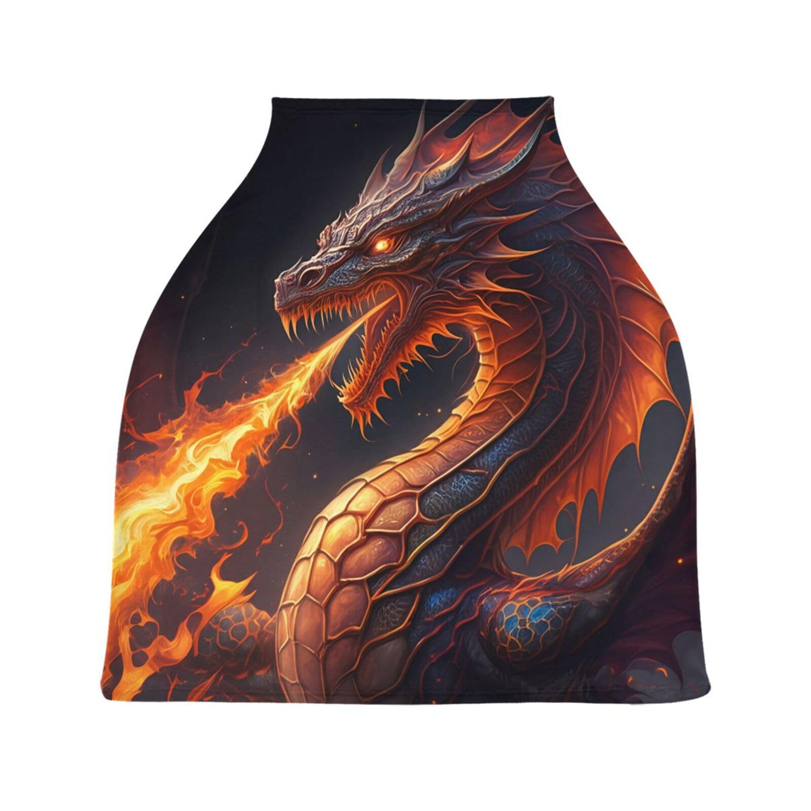 Nesatuwa Baby Car Seat Cover Fiery Dragon Breastfeeding Covers Stretchy Breathable Multi-Use Cover Carseat Canopy for Girls and Boys
