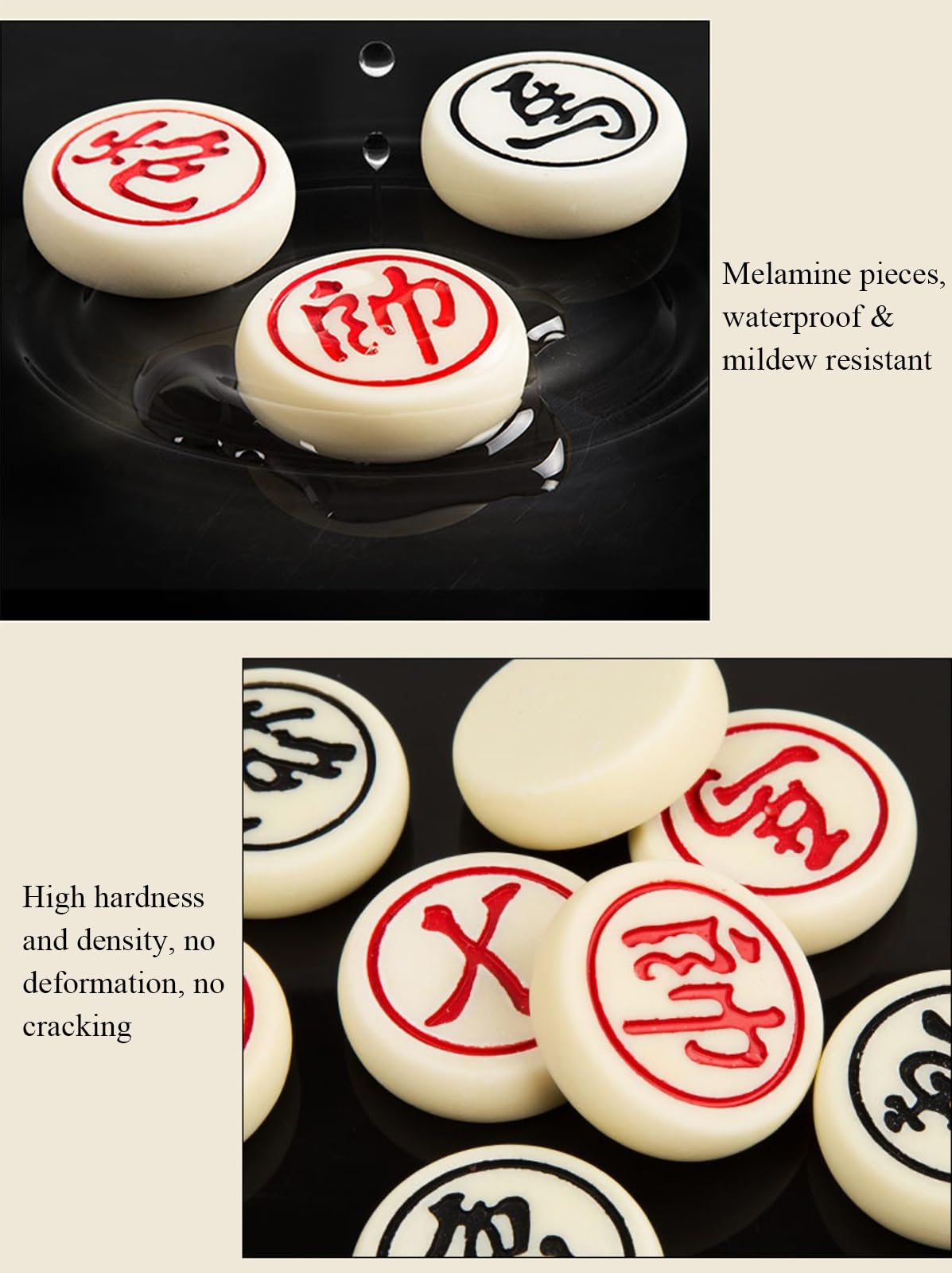 Juego de Mesa Chino Xiangqi de ajedrez con Piezas de ajedrez de melamina y Tablero de ajedrez