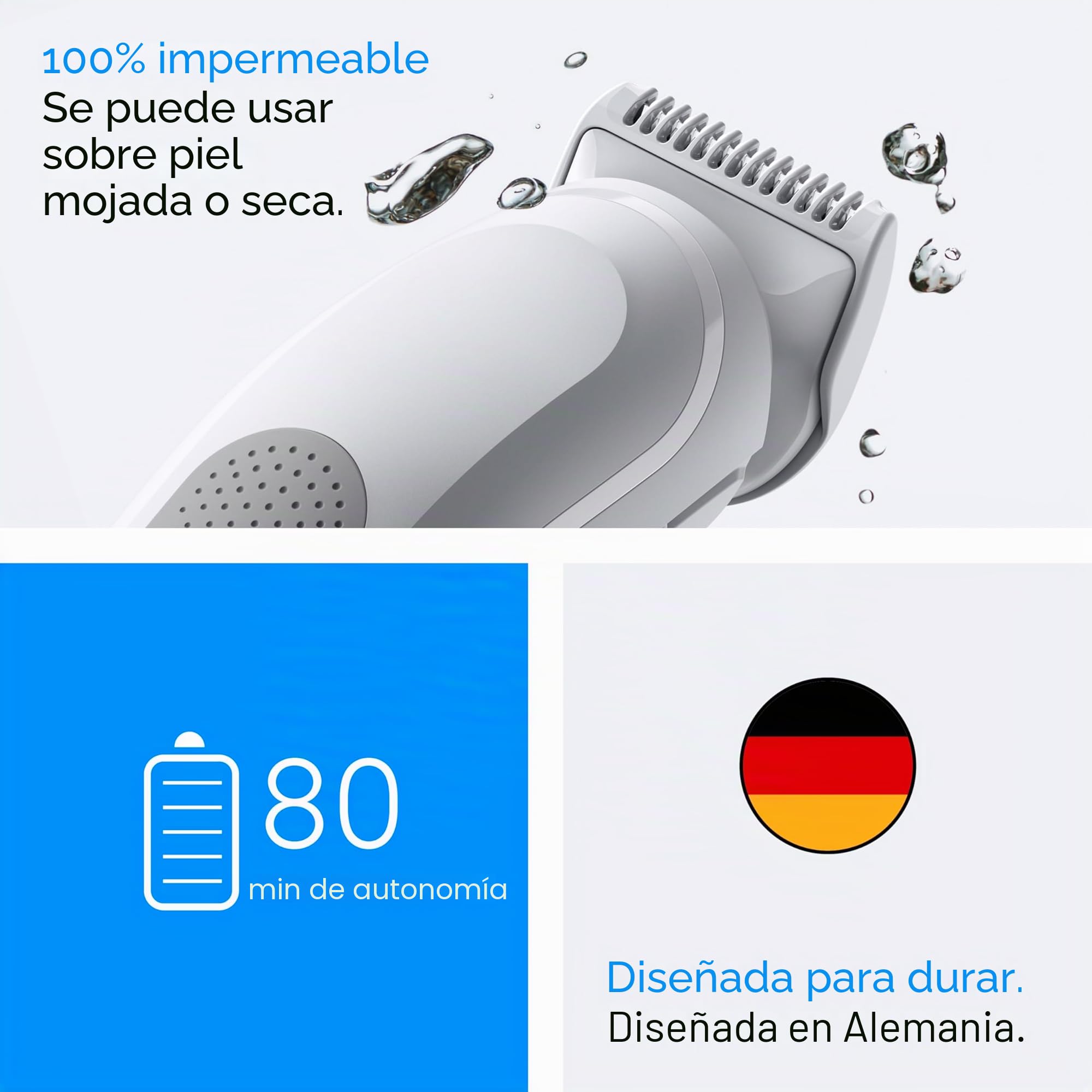 Braun Cortacésped Para El Cuerpo, Body Groomer Series 3, 3 Herramientas De Afeitado, Con Protección SkinGuard, Autonomía De 80 Min, Suave Para Zonas Sensibles, Afeitarse Y Cortar, Impermeable,