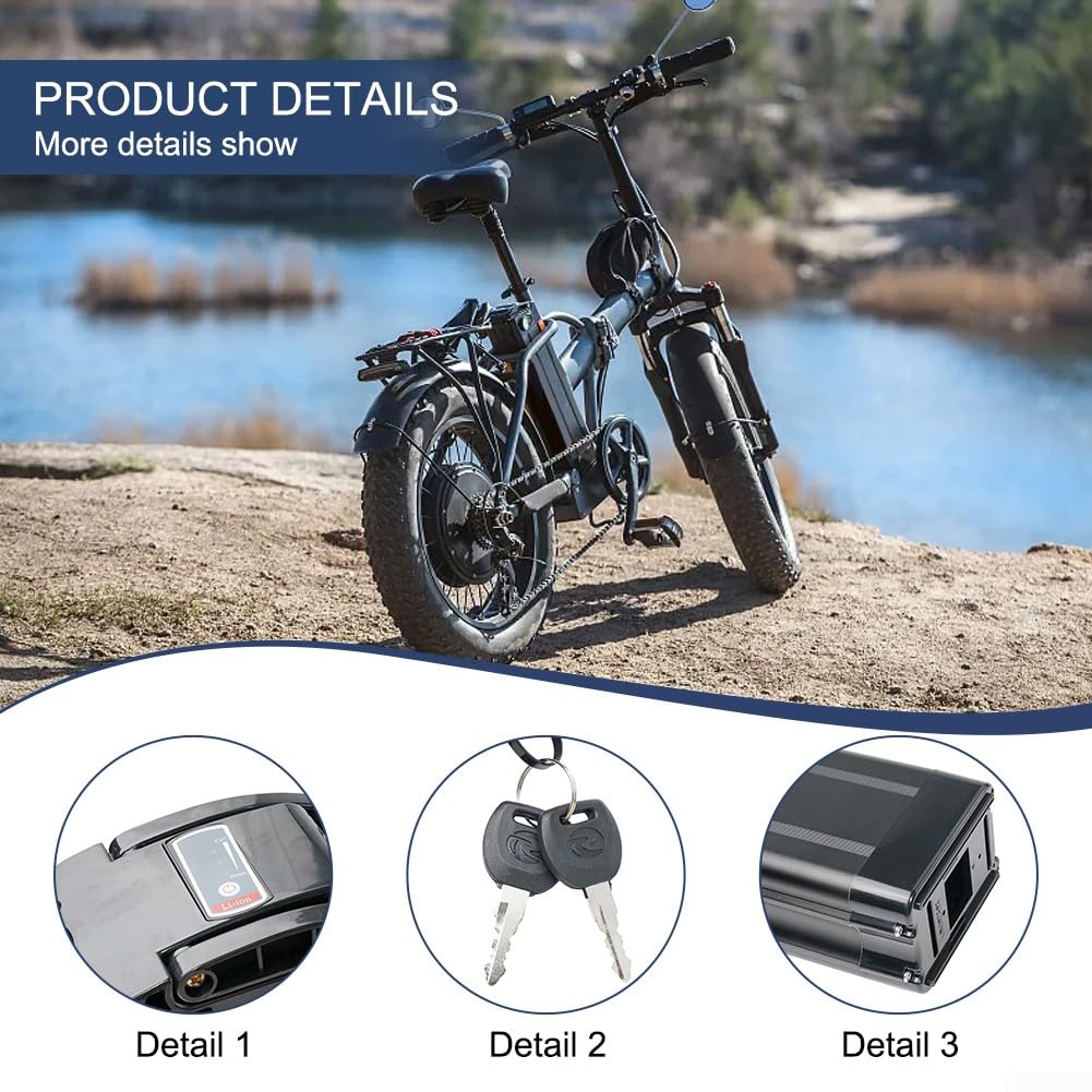 Scatola batteria per ripiano bici elettrica, custodia capacità batteria bici elettrica, custodia in plastica per supporto 1865 di grande capacità 48V nero