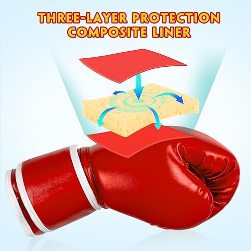 Miniatura 4 de Guantes de boxeo para niños y niñas, jóvenes de 5 a 12 años, guantes de entrenamiento para saco de boxeo, kickboxing, Muay Thai