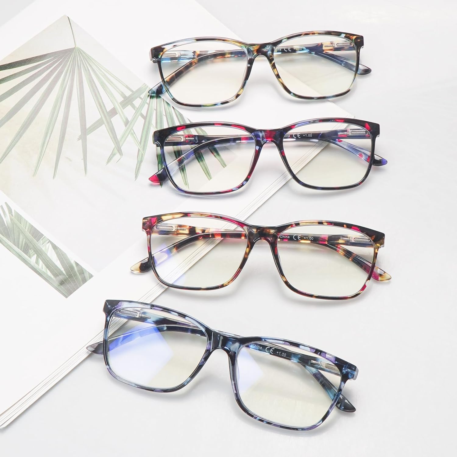 COJWIS Multifocus Progressive Reading Glasses for Women/Men - 4 Pack Bifocal Computer/Book Readers Blue Light Blocking With Spring Hinge(4 Mix,1.5x) - Image 7