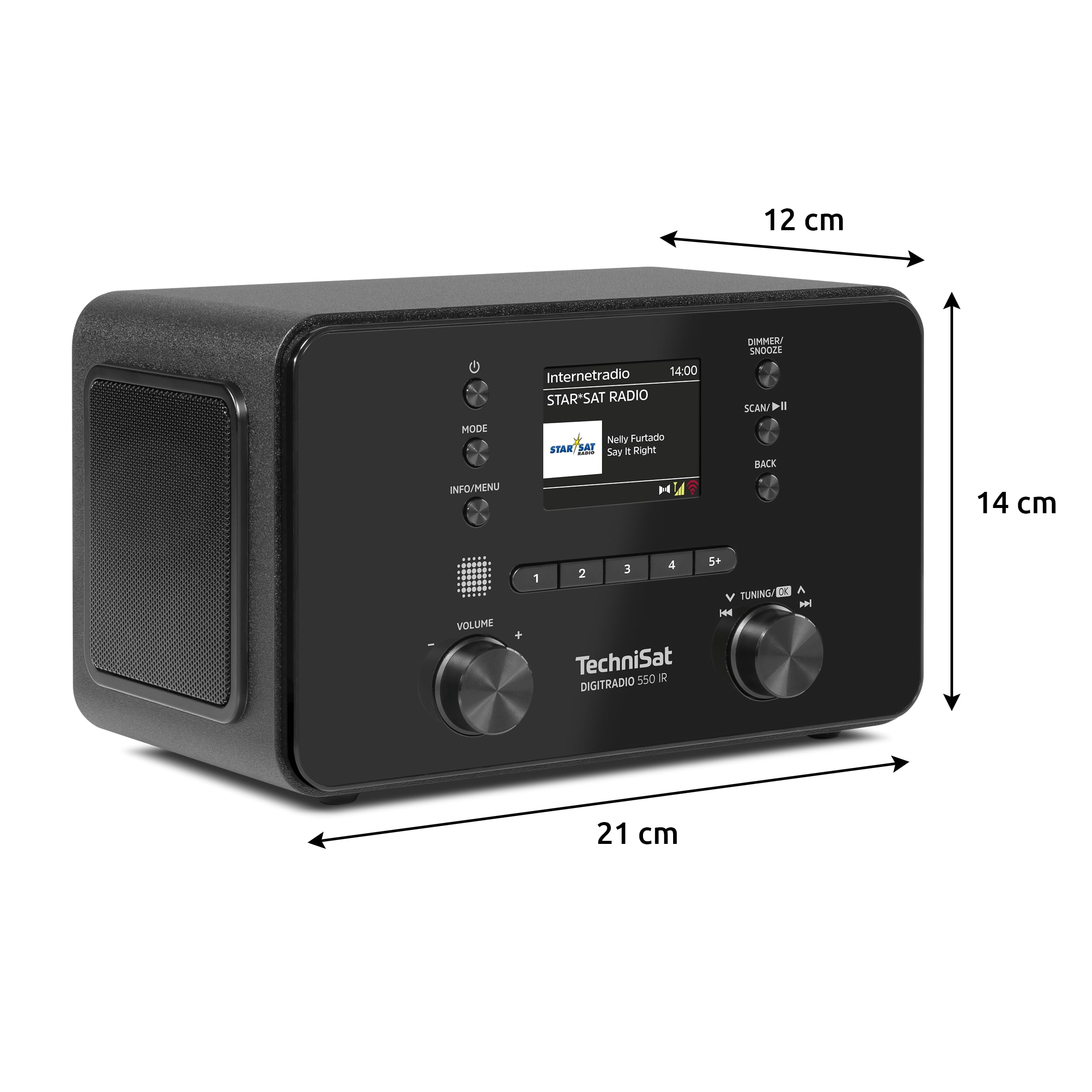 TechniSat DIGITRADIO 550 IR Internetradio DAB+ UKW WLAN Bluetooth Farbdisplay Fernbedienung App-Steuerung 10 Watt RMS