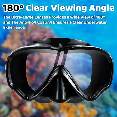 Miniatura 7 de Vvinca Gafas de buceo para niños, máscara de buceo, gafas de natación con cubierta de nariz y correas para niños y jóvenes de 6 a 14 años