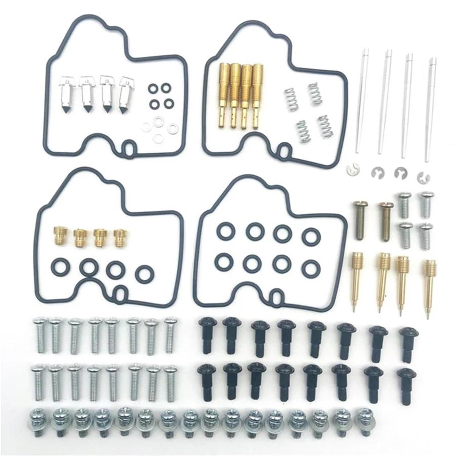 Lot De 4 Kits Réparation Carburateur Moto Pour Yamaha YZF R6 YZF-R6 600 1999-2002, Diaphragme, Aiguille, Flotteur flotter