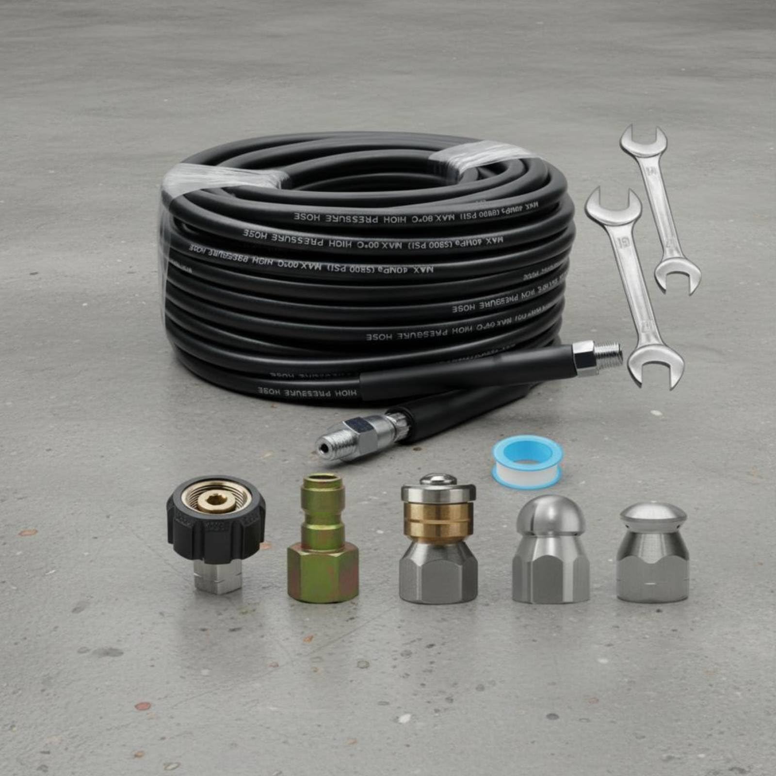 Hochdruck-Kanalreiniger-Set chemiefrei Rohrreinigungsschlauch-Kit zu bedienen hochdruck Rohrreiniger für Heimwerker, Hausbesitzer, Abflussrohr