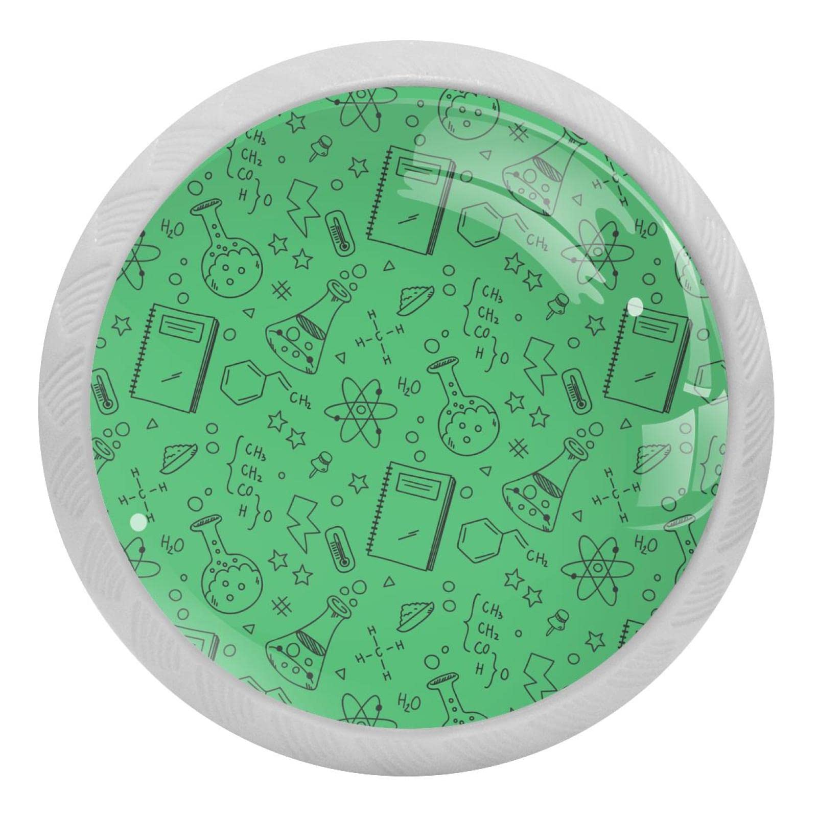 Poignées rondes fluorescentes de placard avec vis inox en lot de 4 vert