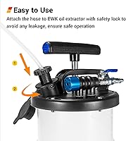 Vista 8 de EWK Extractor de aceite de 6.5 litros - Extractor de líquido de vacío neumático/manual con removedor de tanque de bomba para cambio de aceite y una