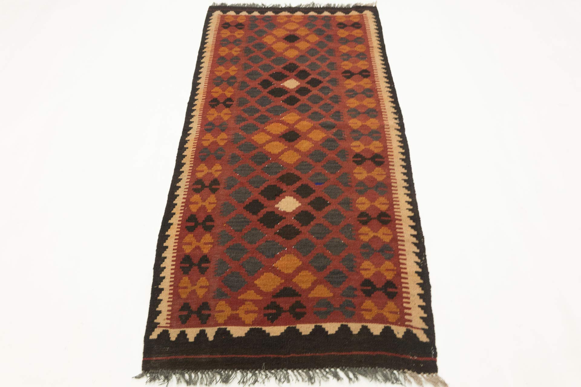 Tapis Maimana afghan tissé main, l'histoire d'un art géométrique