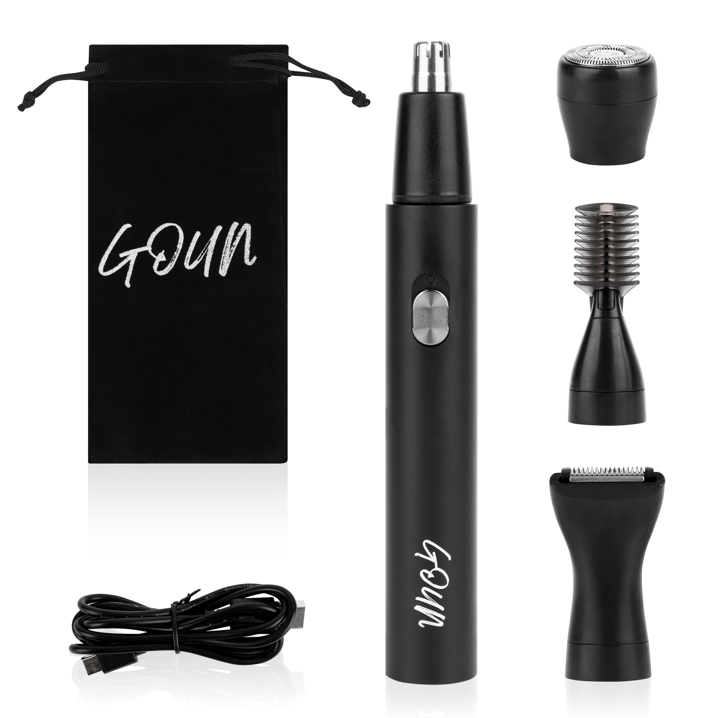 GOUN 4-in-1 Nose Hair Trimmer for Men - 2025 Professional Painless USB Rechargeable IPX6 Waterproof Easy to Use