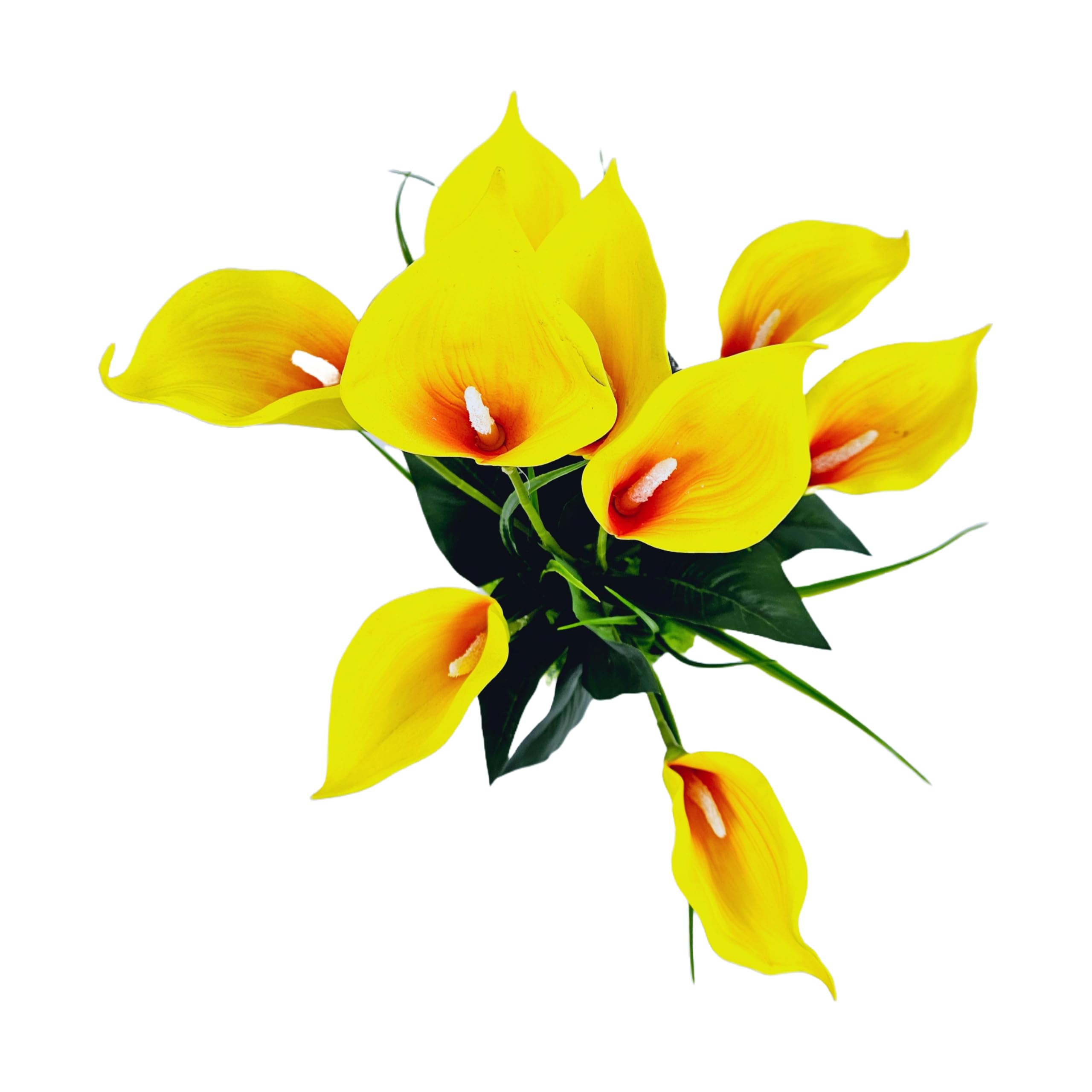 Tecnokit Piante Finte Interno, Piante Artificiali da Esterno realistiche, con vaso incluso, pianta finta, materiale plastico realistico al tatto, adatto per tutti gli ambienti (CALLE 40 CM GIALLO)