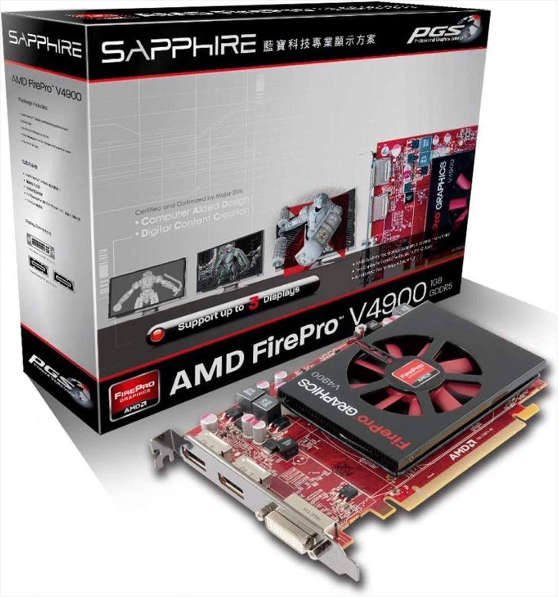 Sapphire AMD FirePro V4900 1GB GDDR5 Dual DP/DVI-I PCI-Express Graphics Card Graphics Cards 100-505844