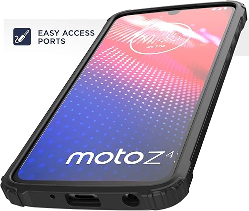 Miniatura 5 de ENCASED Funda resistente para Moto Z4 (Serie Scorpio 2019) de grado militar, cubierta de protección para teléfono, color negro