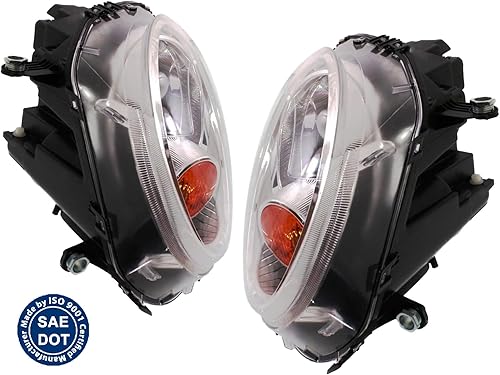 Miniatura 7 de Auto Parts Avenue APA - Luz de cabeza de repuesto para Mini Cooper 2007 2008 2009 2010 2011 2012 2013 2014 2015 Mini Cooper amarillo diseño Pasajero