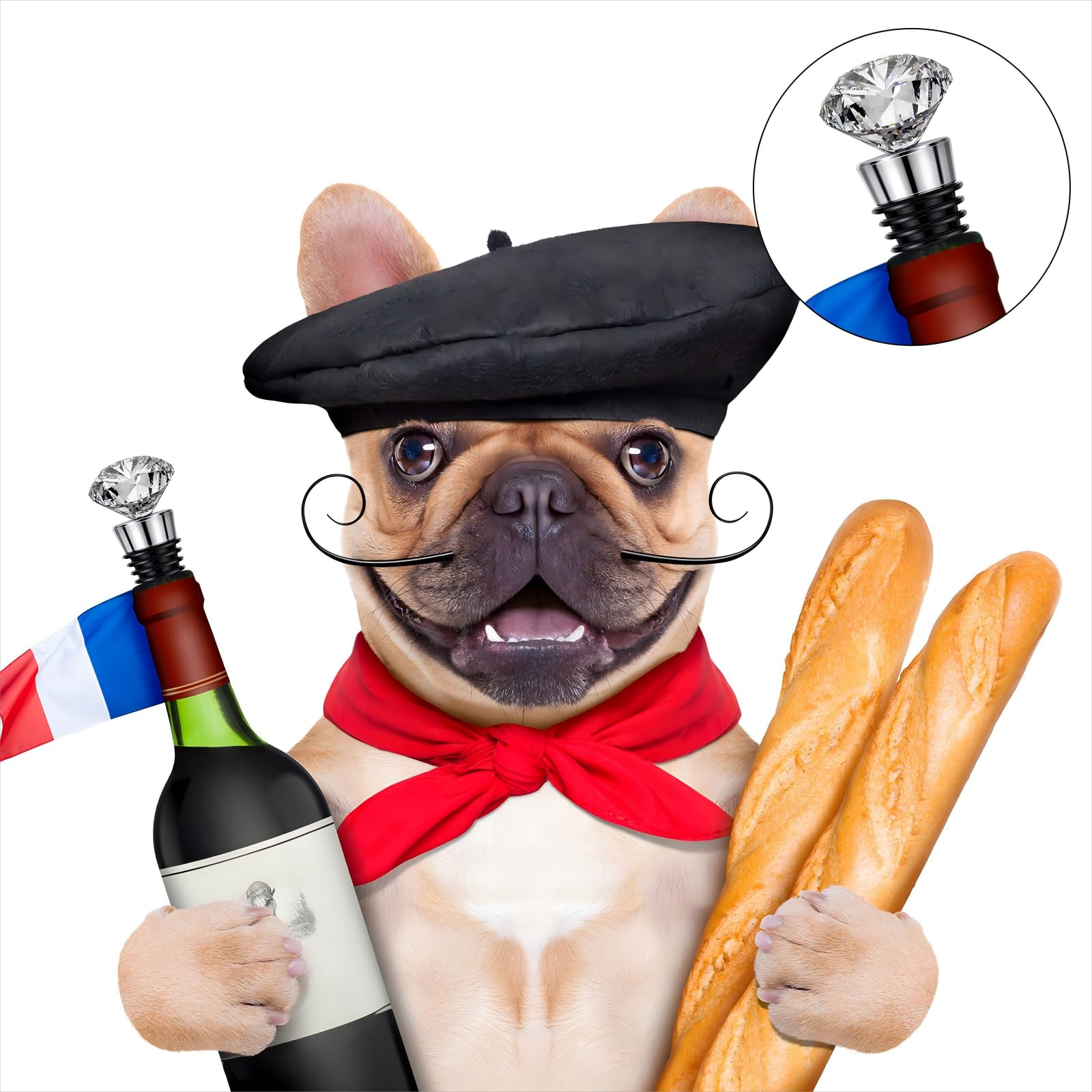 Kit De Liège à Vin Réutilisable En Métal Vierge, Ensemble D