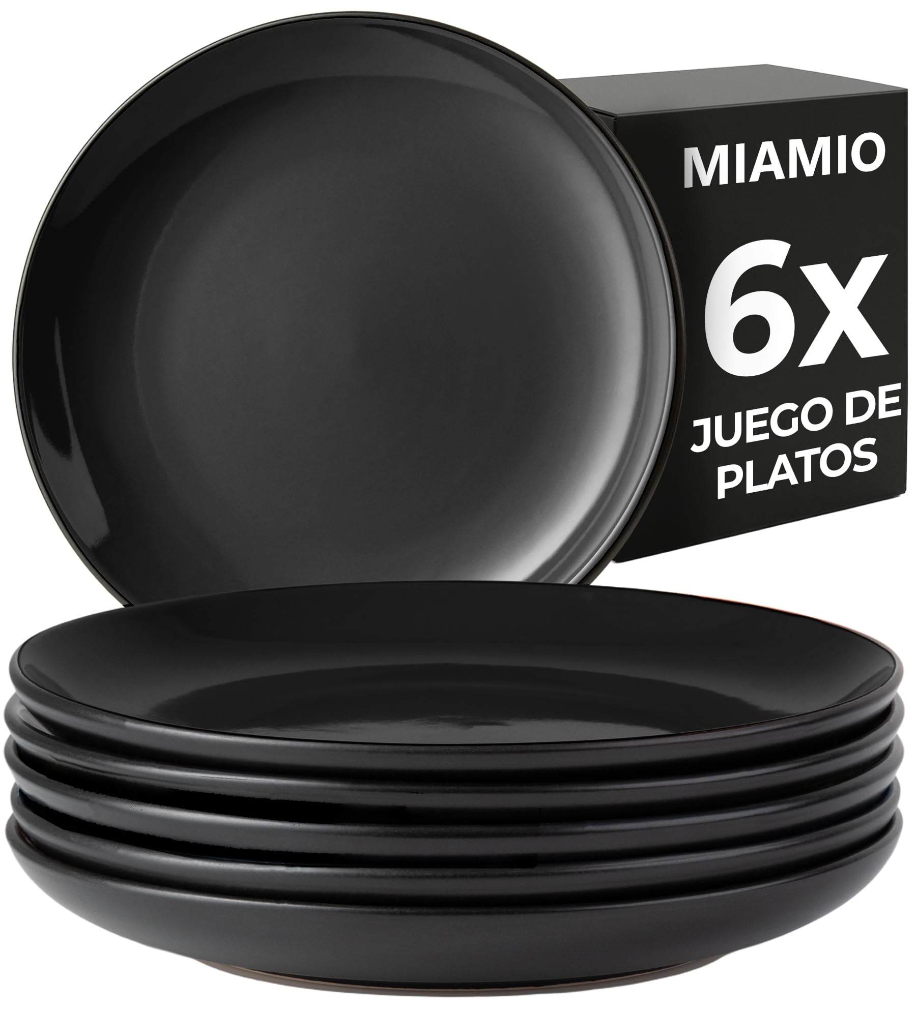 MIAMIO - 6 x 500ml Juego De Cuencos/Tazones Exterior Negro Interior De Color - Le Papillon Colección (Multicolor) — view 33