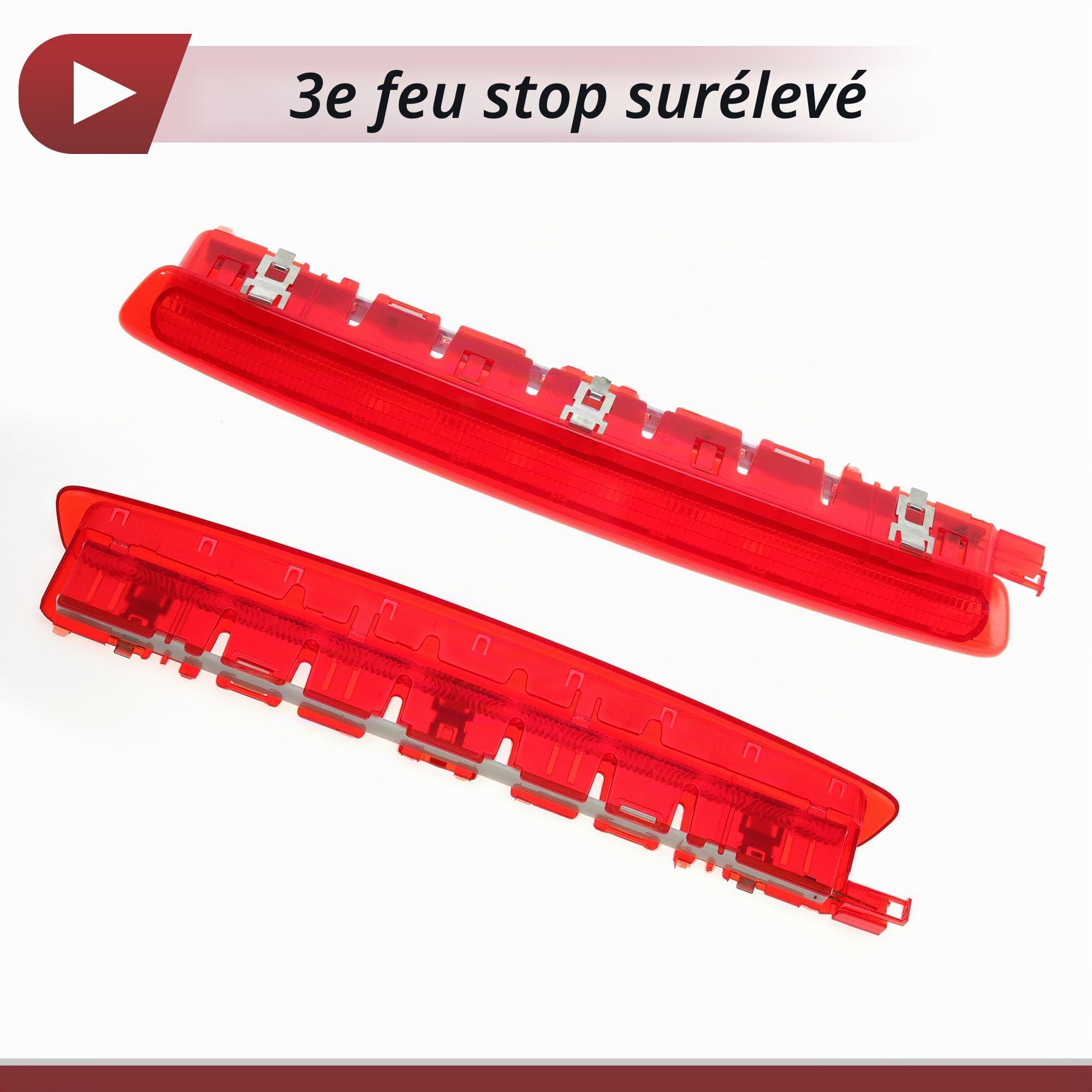 Feu Stop Led Pour Seat Ibiza 6J/6P 2009-2017 1PC Rouge | Rouge, ABS, 12V DC, IP67, Pour Seat Leon 1P Facelift 2010-2012, OE:6J0945097A/6J0945097B, Brancher Et Jouer